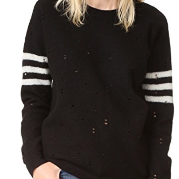 Current/Elliott Sweaters - Current Elliott Ripped Black Sweater